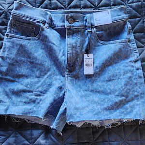 Express Denim Cheetah Print Shorts Size 6 NWT